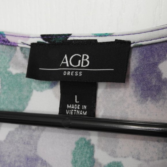 AGB Women’s Size Large Flutter Short Sleeve Dress Knee Length Dress - Picture 6 of 15